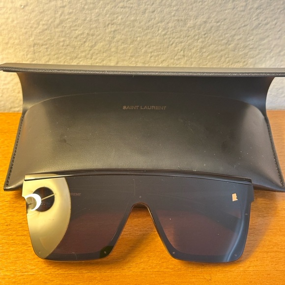 Saint Laurent Accessories - Saint Laurent Black Shield Sunglasses